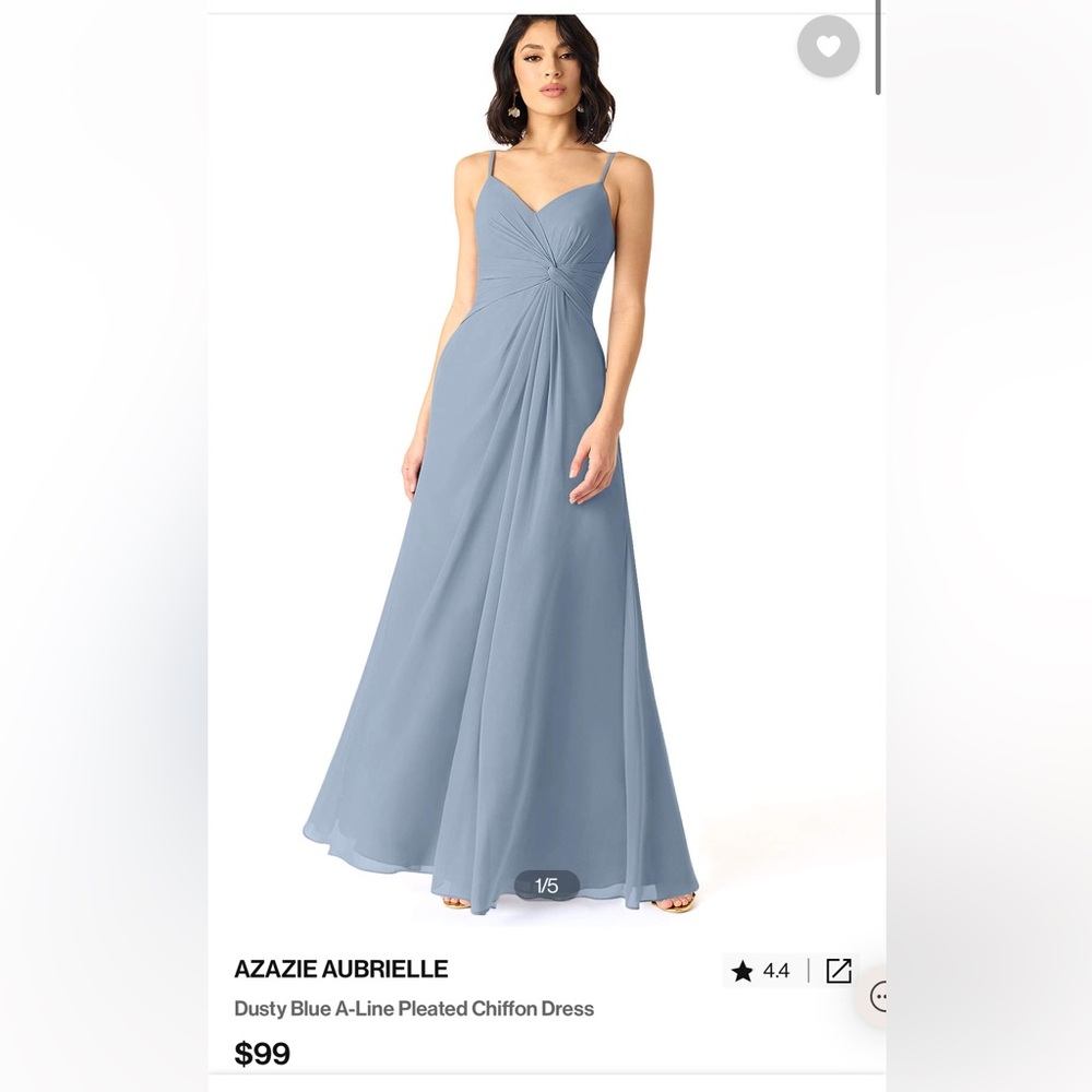 Azazie Aubrielle Dusty Blue Bridesmaid Dress Custom Size A16-A18